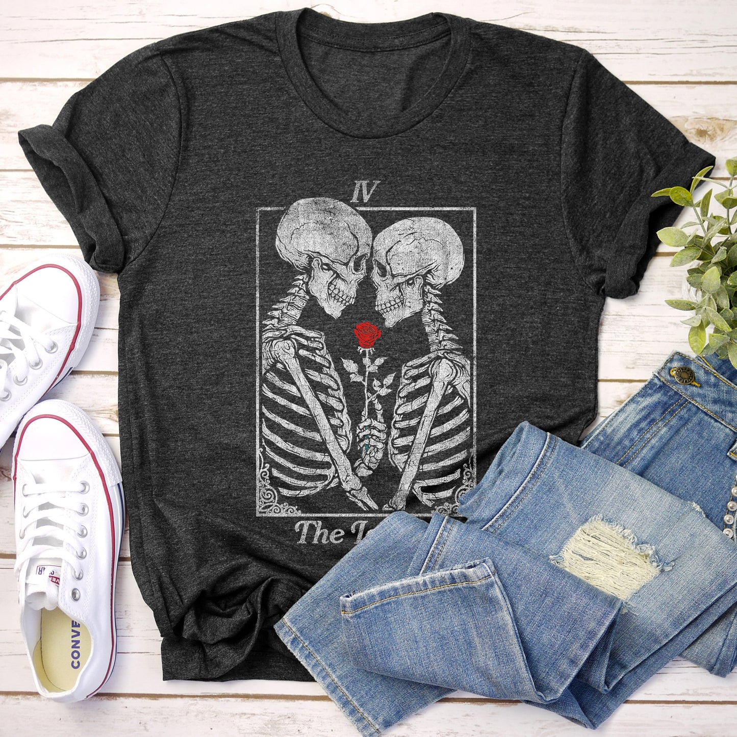 The Lovers Tarot, Skeletons, Mystical, Magic, Super Soft Tshirt, Valentine's Day