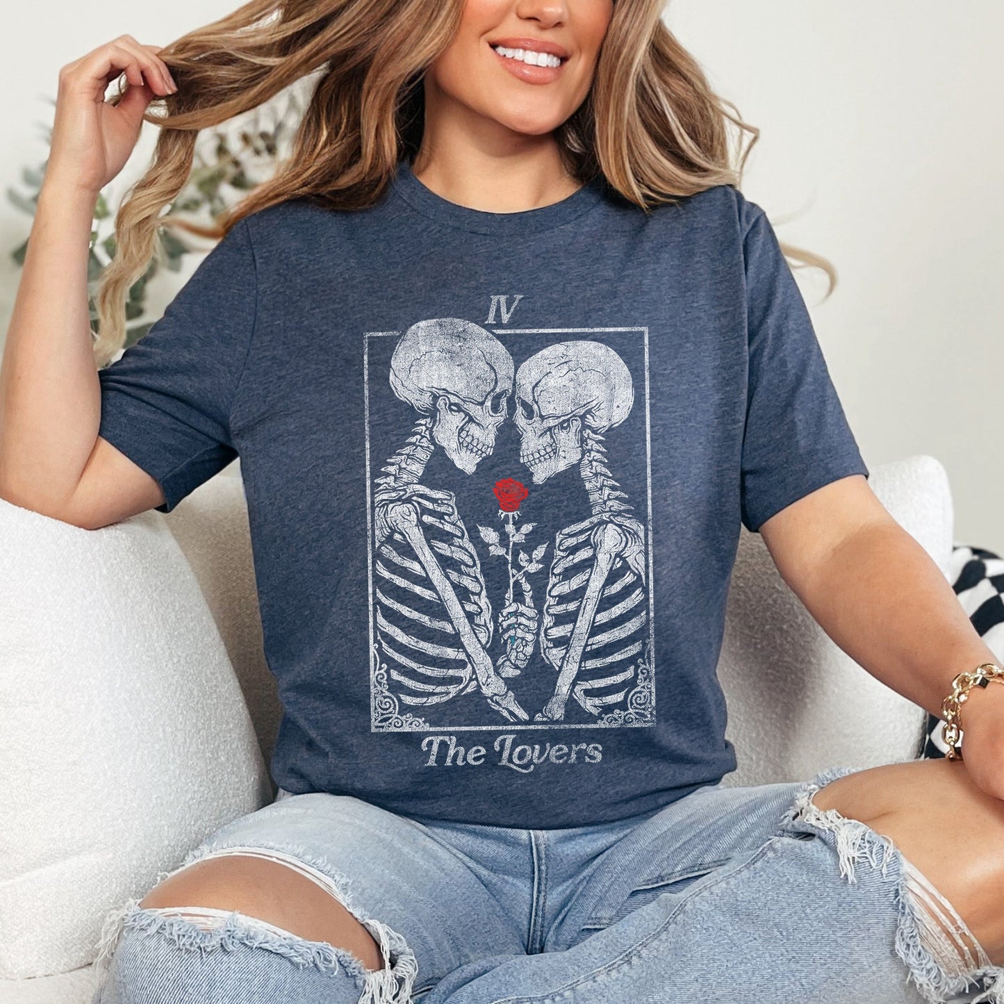 The Lovers Tarot, Skeletons, Mystical, Magic, Super Soft Tshirt, Valentine's Day