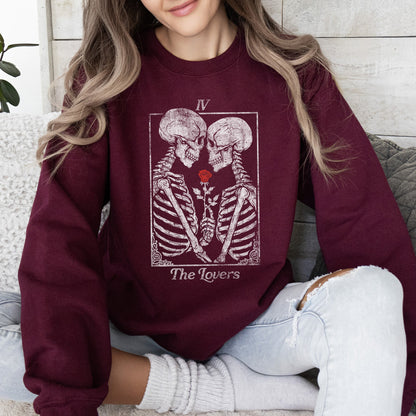 The Lovers Tarot, Skeletons, Mystical, Magic, Sweatshirt, Valentine's Day