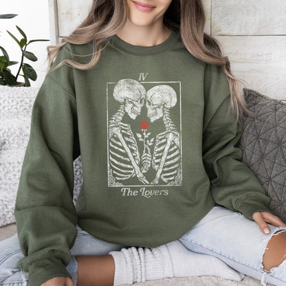 The Lovers Tarot, Skeletons, Mystical, Magic, Sweatshirt, Valentine's Day