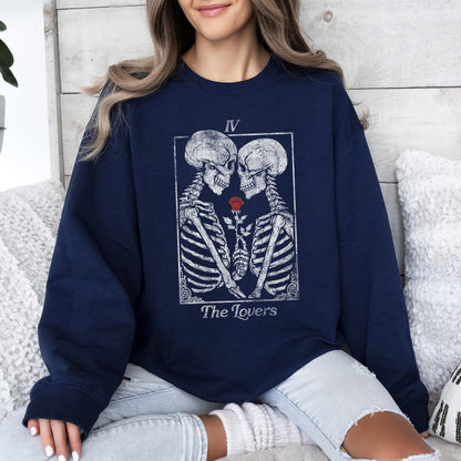 The Lovers Tarot, Skeletons, Mystical, Magic, Sweatshirt, Valentine's Day