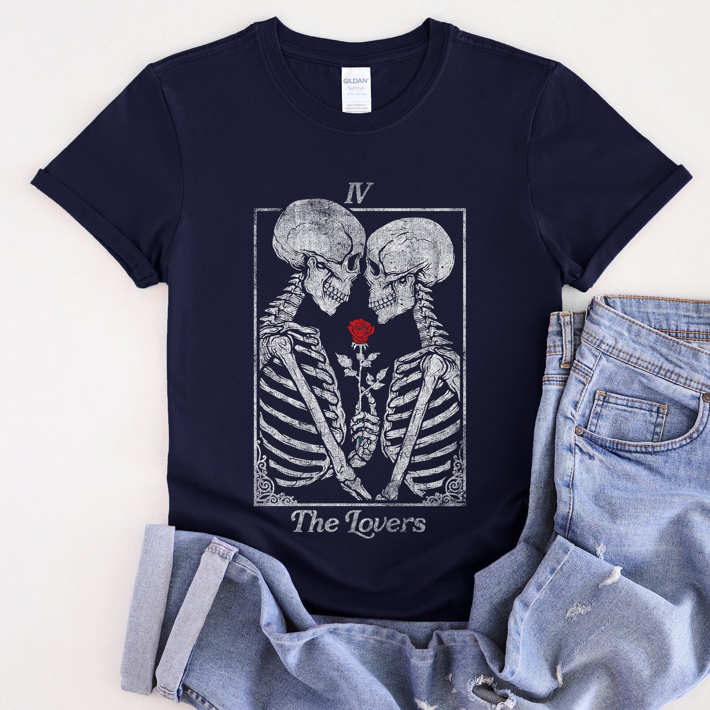 The Lovers Tarot, Skeletons, Mystical, Magic, Super Soft Tshirt, Valentine's Day