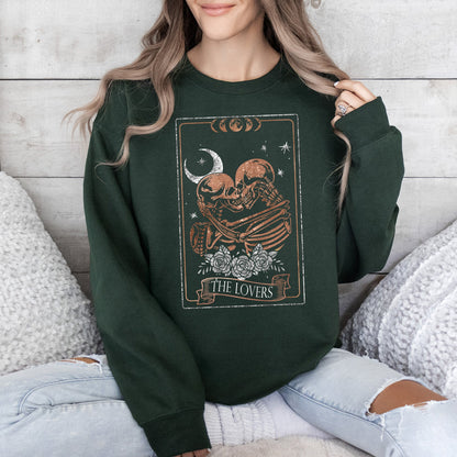 The Lovers Tarot, Moon, Skeletons, Mystical, Magic, Sweatshirt, Valentine's Day