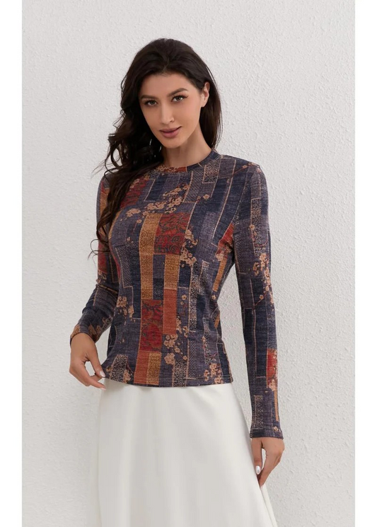 Vintage Mosiac Stretch Top - Aaria Tees