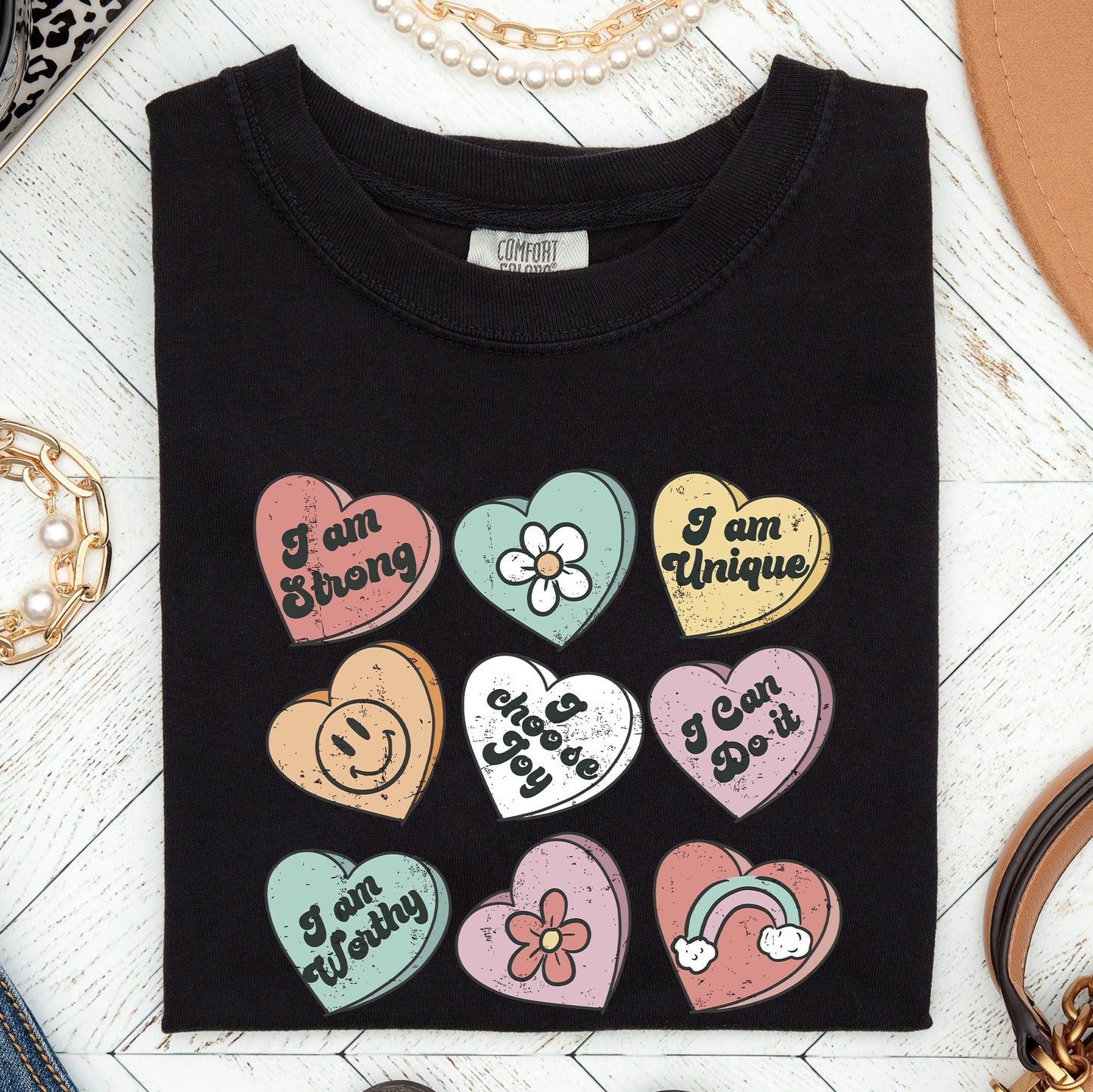 Valentine's Sweet Hearts, Candy, Comfort Colors Tshirt, Valentine's Day