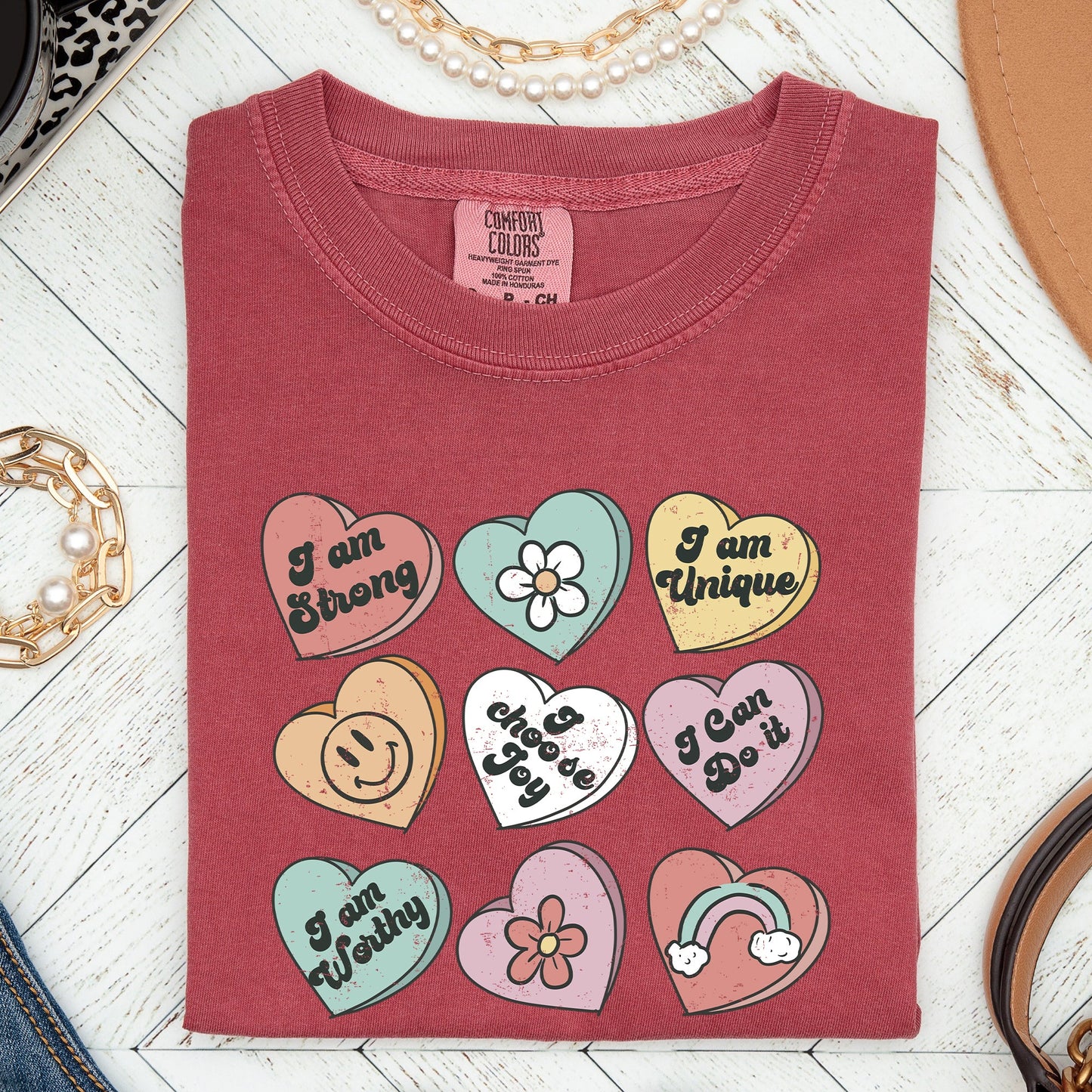 Valentine's Sweet Hearts, Candy, Comfort Colors Tshirt, Valentine's Day