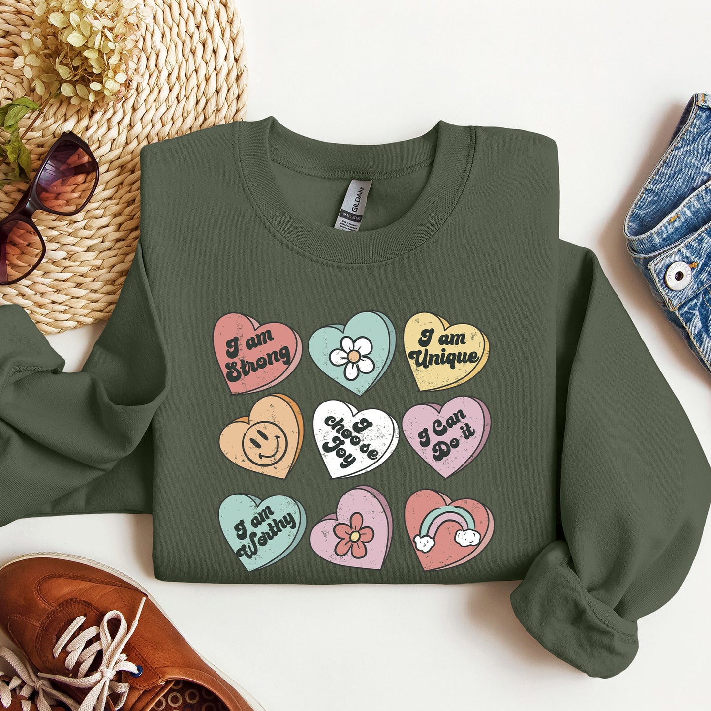 Valentine's Sweet Hearts, Candy, Sweatshirt, Valentine's Day