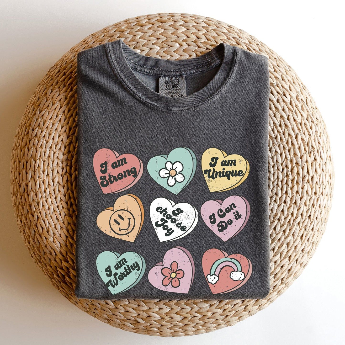Valentine's Sweet Hearts, Candy, Comfort Colors Tshirt, Valentine's Day
