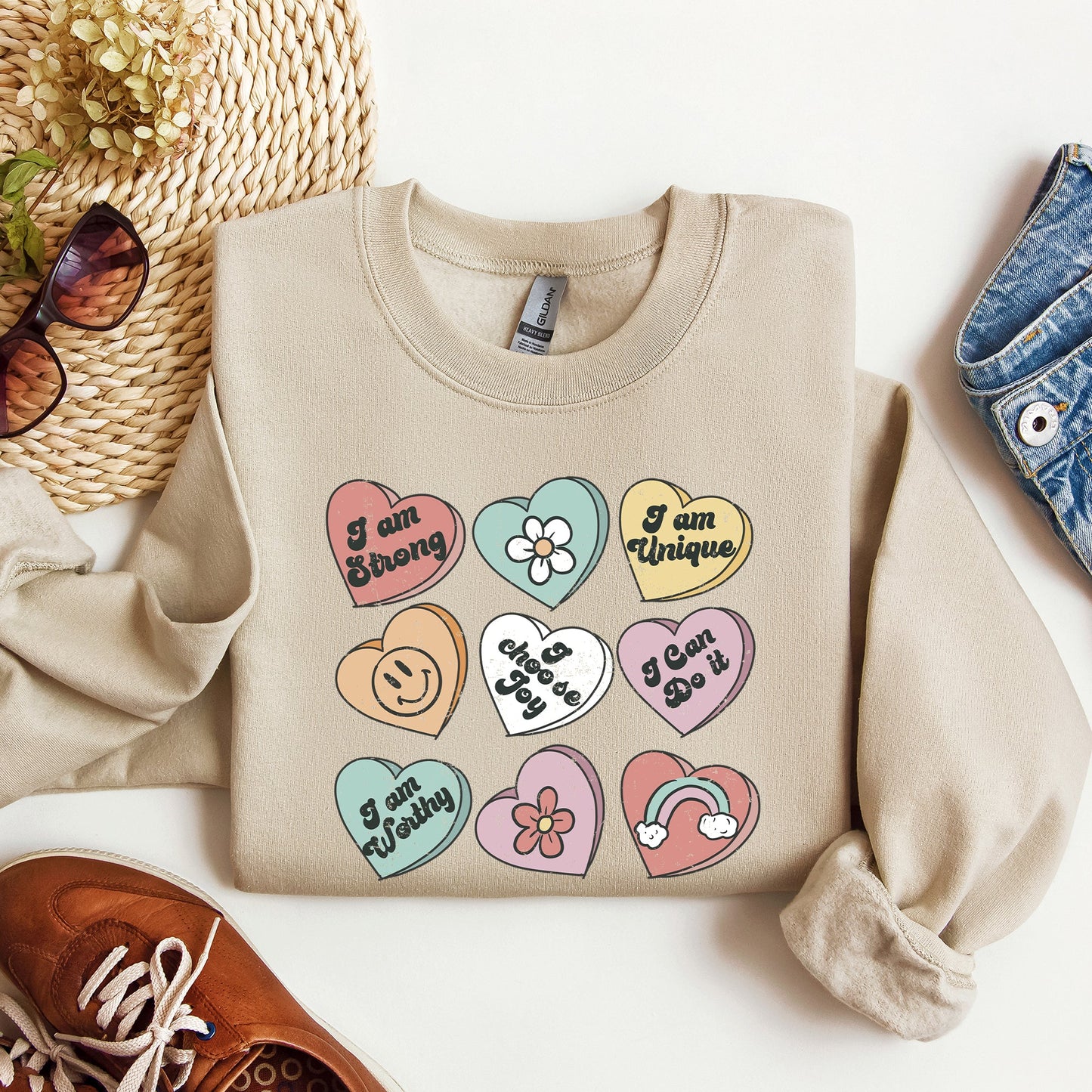 Valentine's Sweet Hearts, Candy, Sweatshirt, Valentine's Day