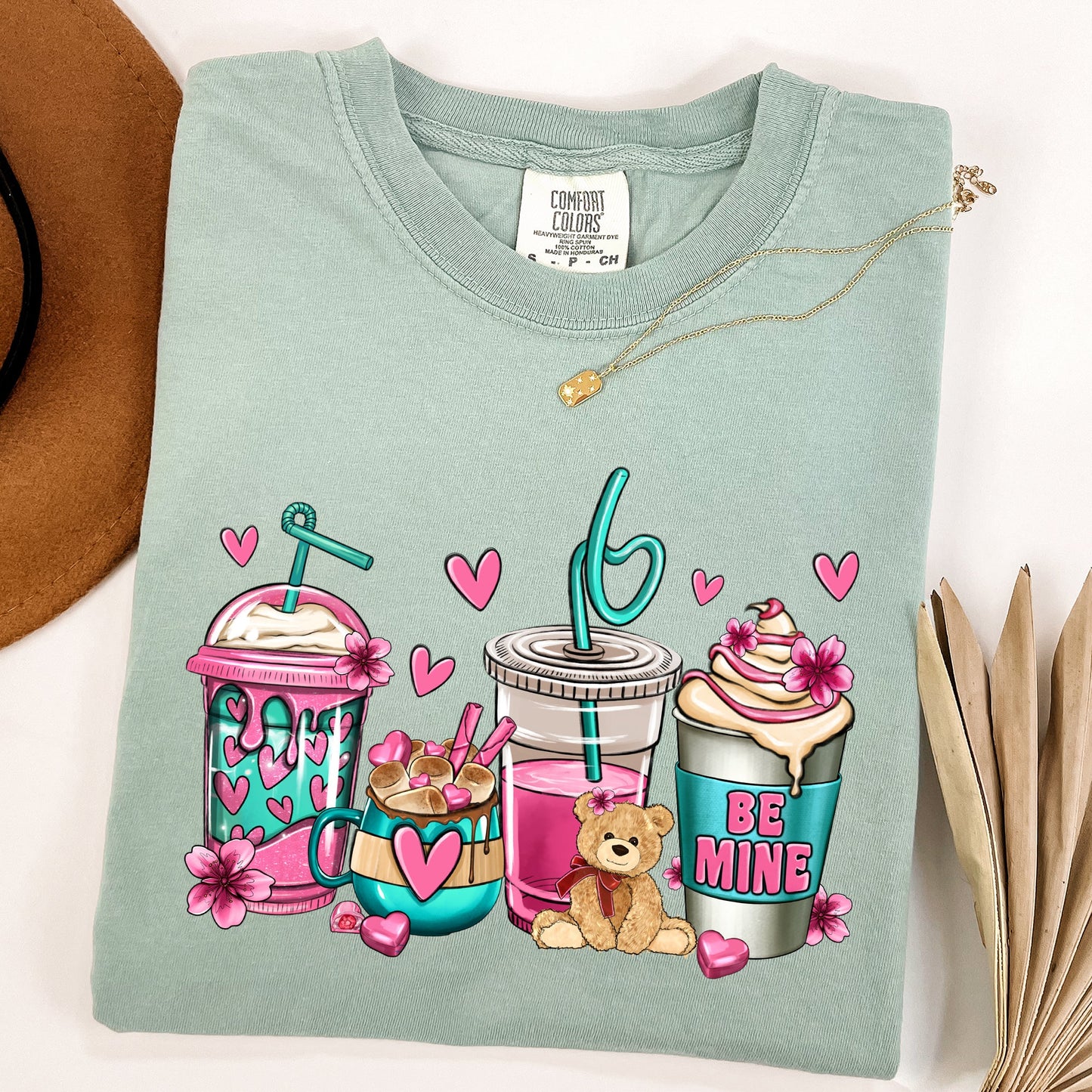Valentine's Coffee Lover, Pink, Comfort Colors Tshirt, Valentine's Day