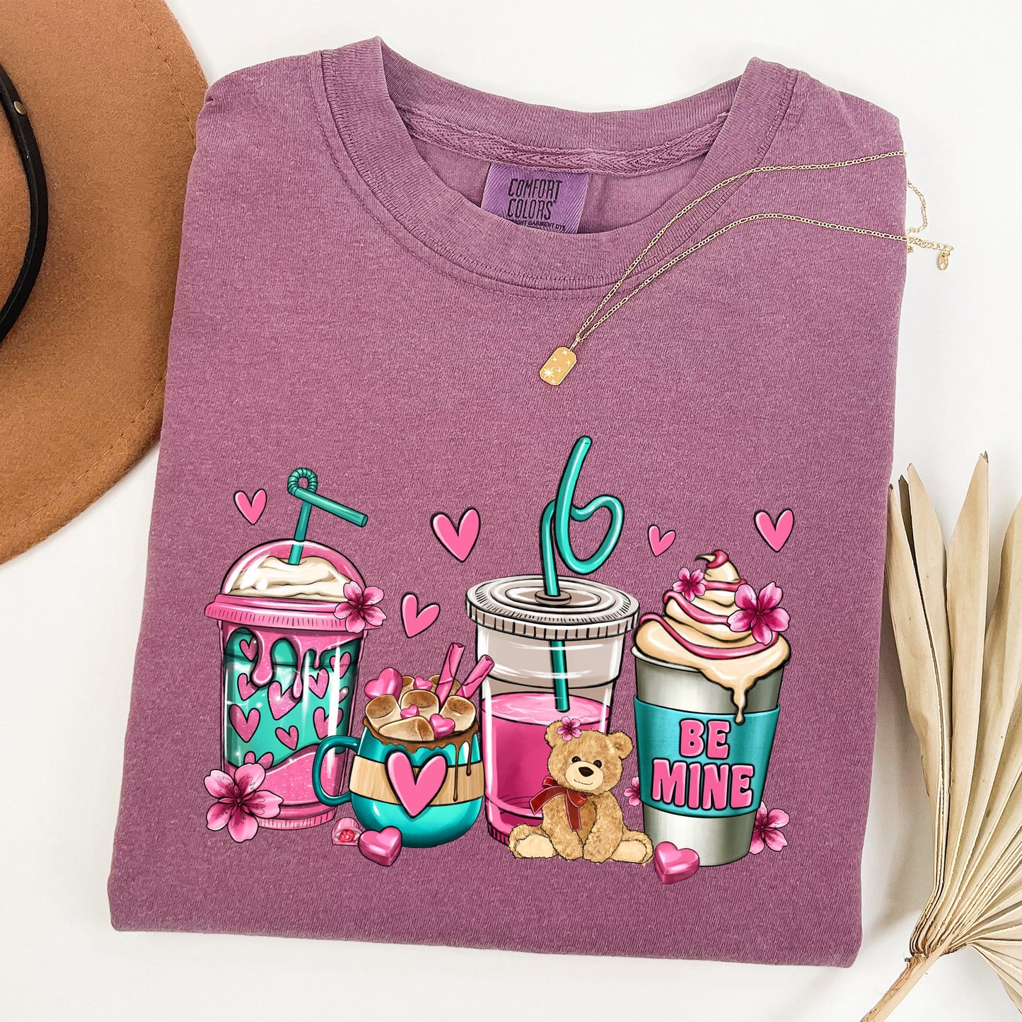 Valentine's Coffee Lover, Pink, Comfort Colors Tshirt, Valentine's Day