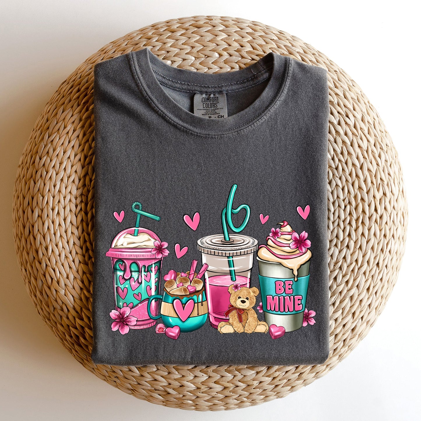 Valentine's Coffee Lover, Pink, Comfort Colors Tshirt, Valentine's Day
