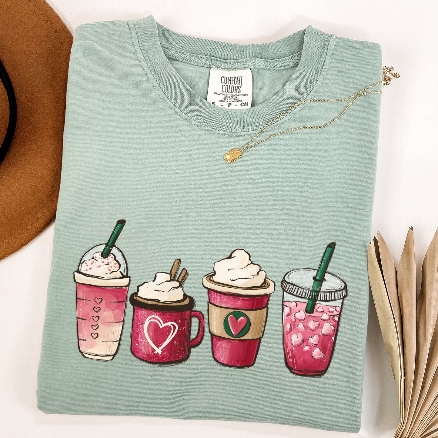 Valentine's Coffee, Drinks, Comfort Colors Tshirt, Valentine's Day