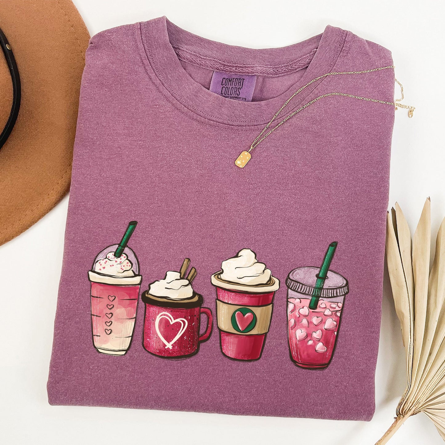 Valentine's Coffee, Drinks, Comfort Colors Tshirt, Valentine's Day