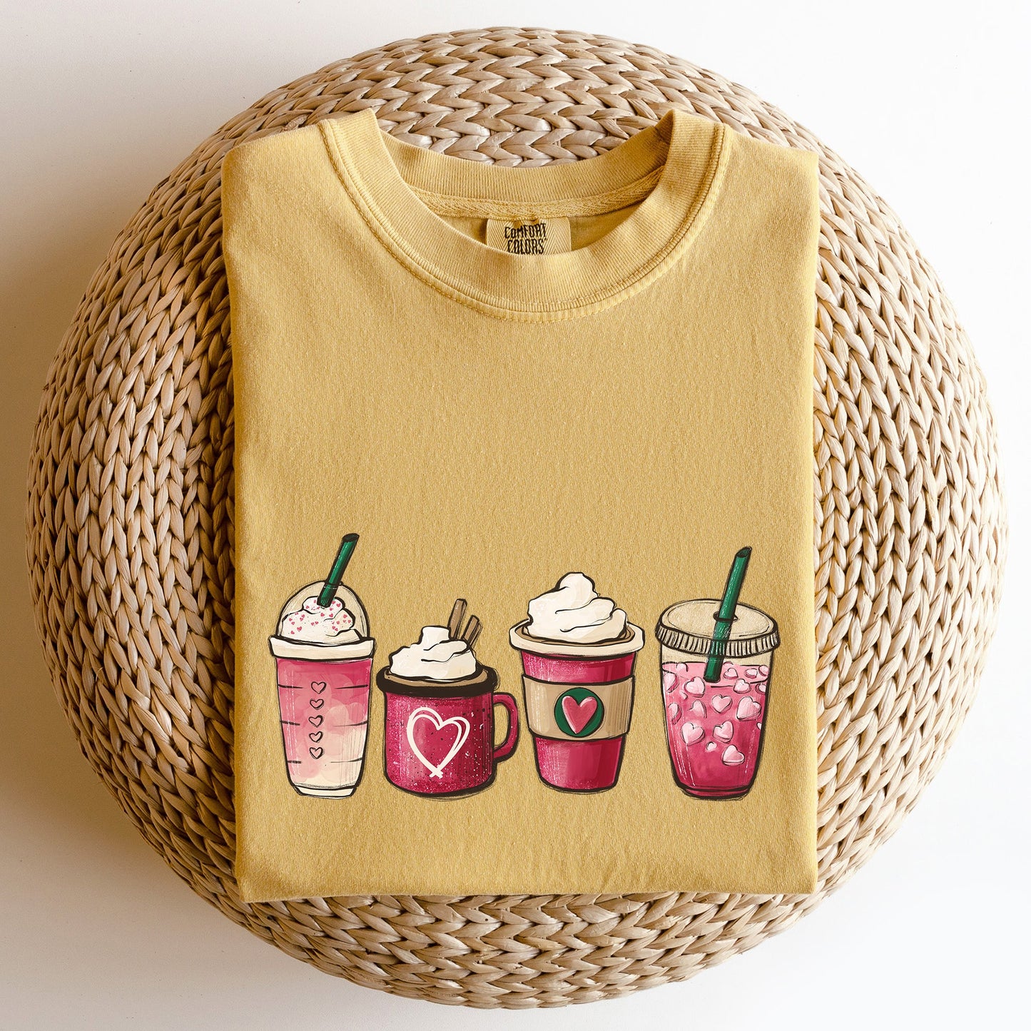Valentine's Coffee, Drinks, Comfort Colors Tshirt, Valentine's Day
