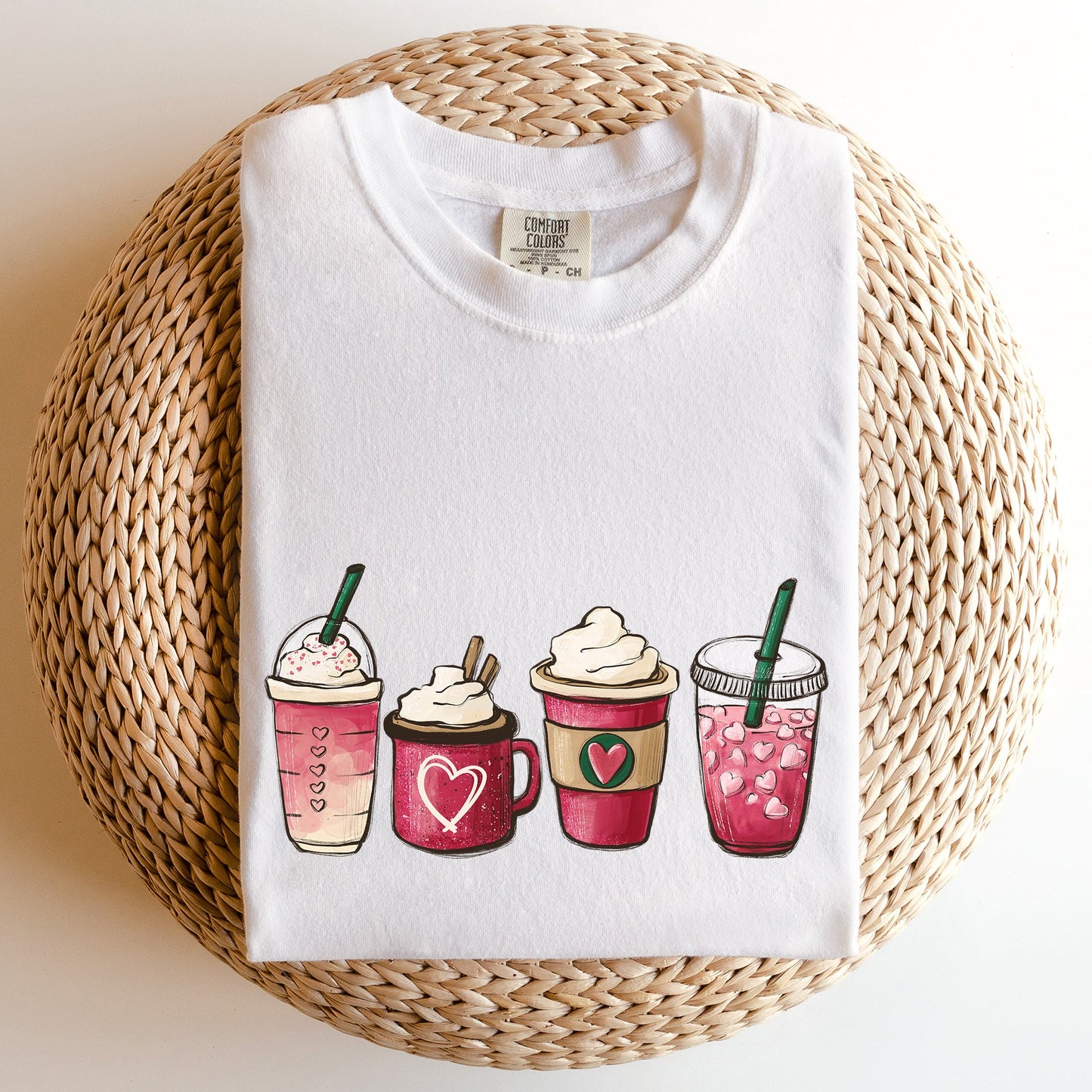 Valentine's Coffee, Drinks, Comfort Colors Tshirt, Valentine's Day