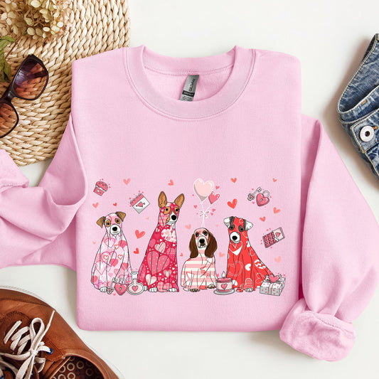 Valentine Ghost Dogs, Sweatshirt, Valentine's Day