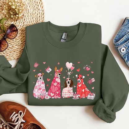 Valentine Ghost Dogs, Sweatshirt, Valentine's Day
