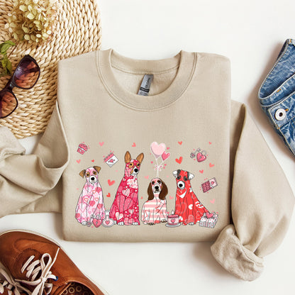 Valentine Ghost Dogs, Sweatshirt, Valentine's Day
