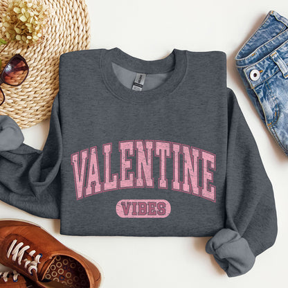 Valentine Vibes, Collegiate, College, University, Sweatshirt, Valentine's Day