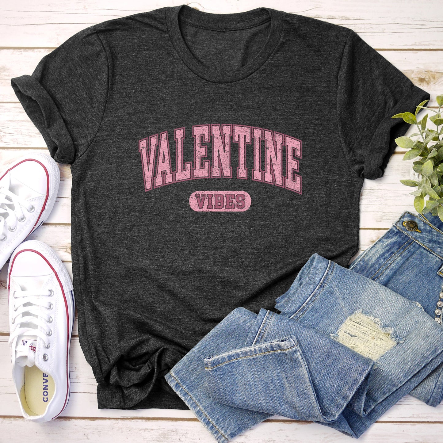 Valentine Vibes, Collegiate, College, University, Super Soft Tshirt, Valentine's Day