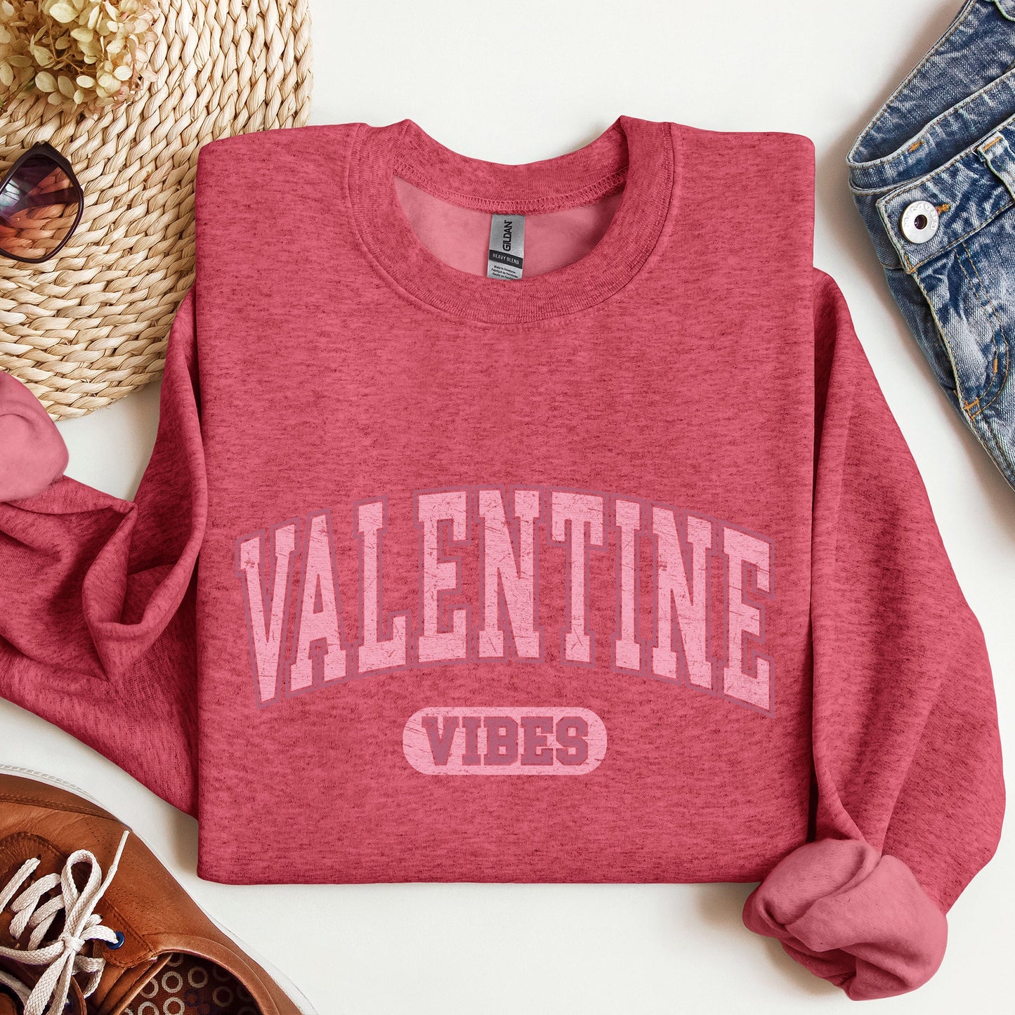 Valentine Vibes, Collegiate, College, University, Sweatshirt, Valentine's Day