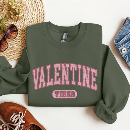 Valentine Vibes, Collegiate, College, University, Sweatshirt, Valentine's Day