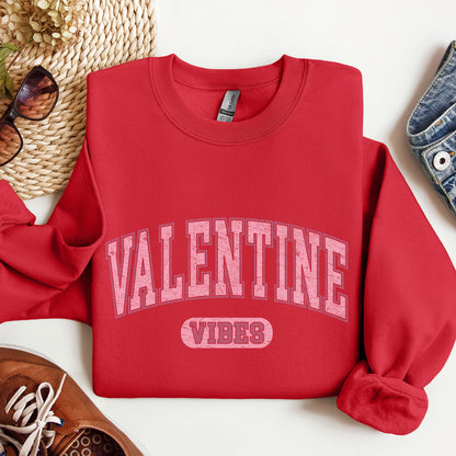 Valentine Vibes, Collegiate, College, University, Sweatshirt, Valentine's Day