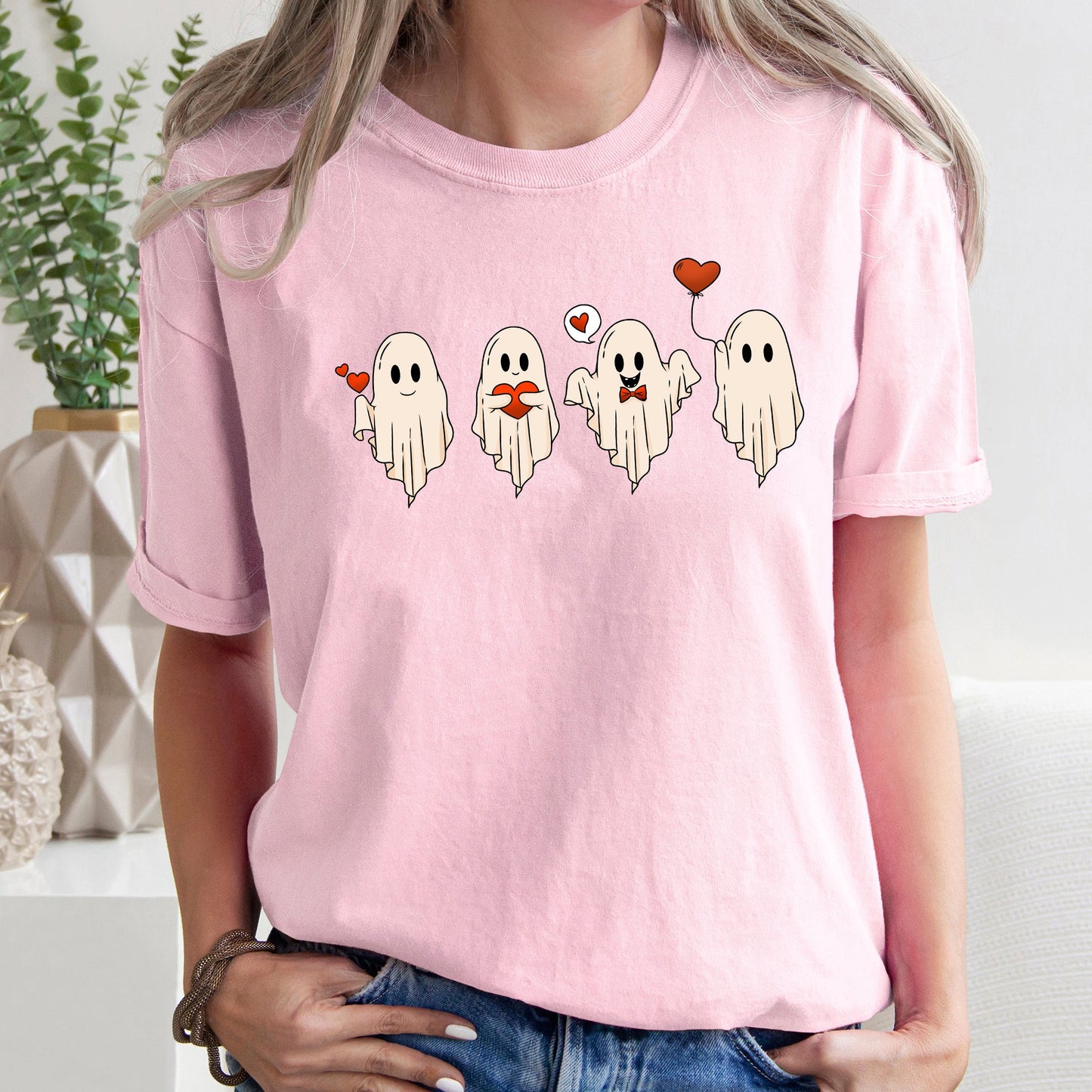 Valentine Ghosts, Love, Comfort Colors Tshirt, Valentine's Day