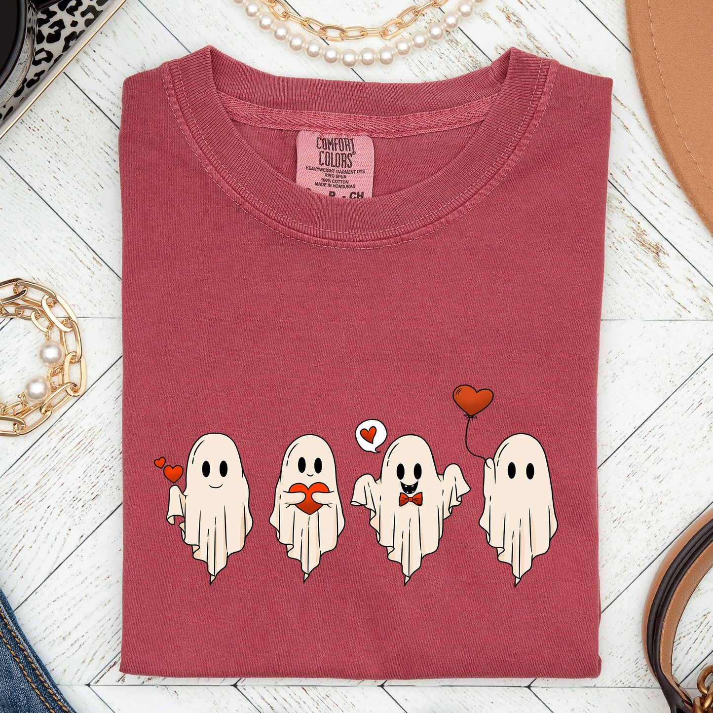 Valentine Ghosts, Love, Comfort Colors Tshirt, Valentine's Day