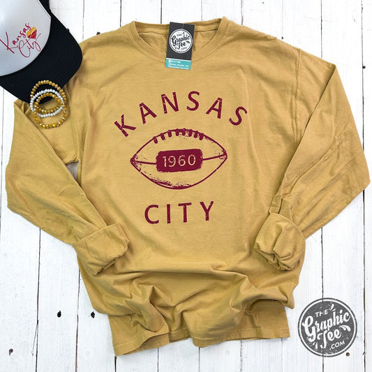 Vintage KC Football Comfort Wash Artisan Gold Long Sleeve