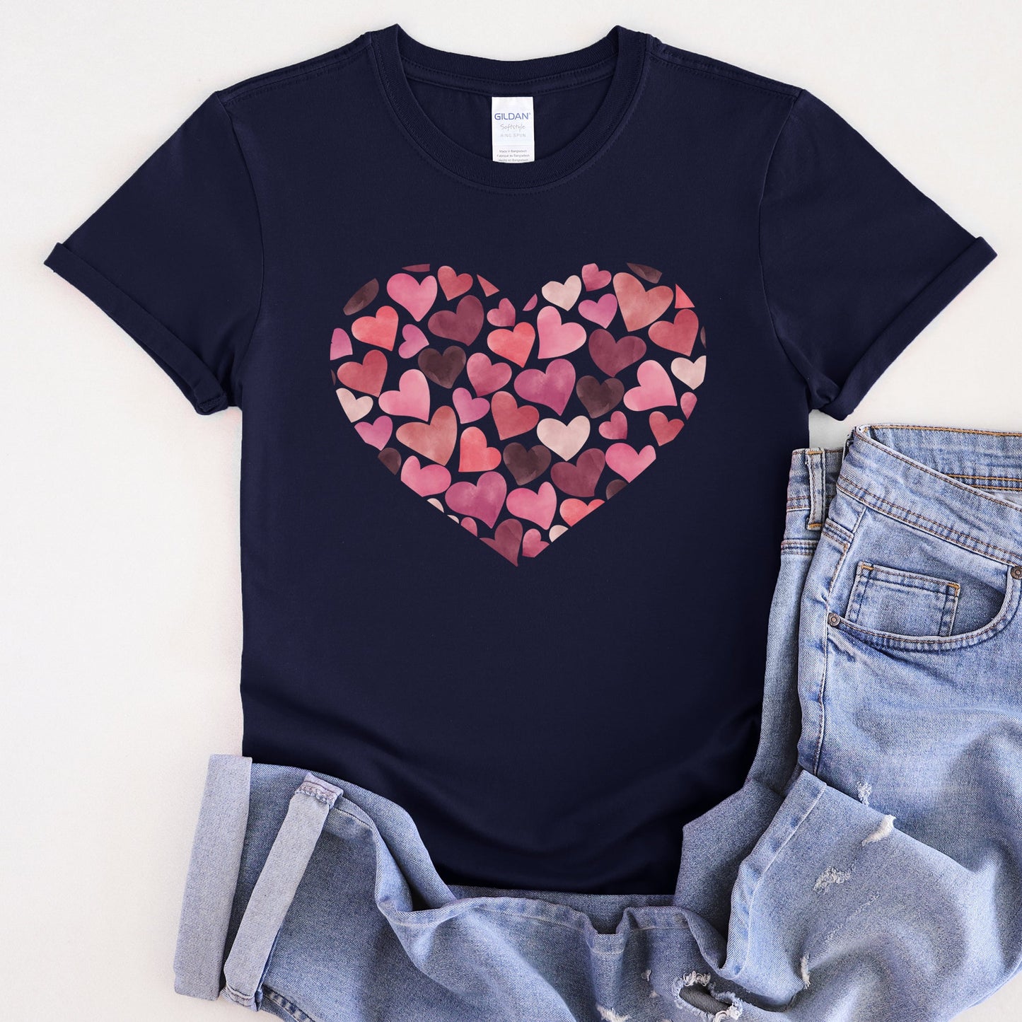 Watercolor Hearts, Super Soft Tshirt, Valentine's Day
