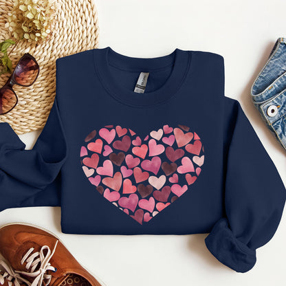 Watercolor Hearts, Sweatshirt, Valentine's Day