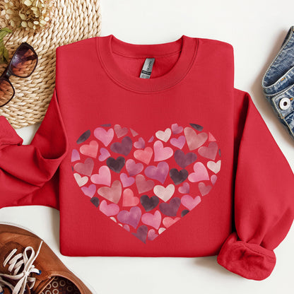 Watercolor Hearts, Sweatshirt, Valentine's Day
