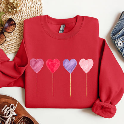 Watecolor Lollipops, Candy, Sweets, Suckers, Sweatshirt, Valentine's Day