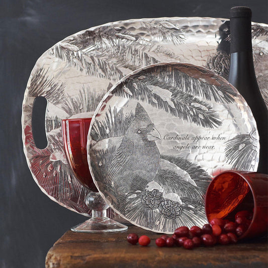 Winter Cardinal Round Plate