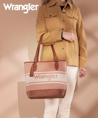 Wrangler Logo Waxed Canvas Tote