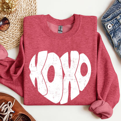 Retro XOXO Heart, Vintage, Sweatshirt, Valentine's Day