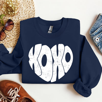 Retro XOXO Heart, Vintage, Sweatshirt, Valentine's Day